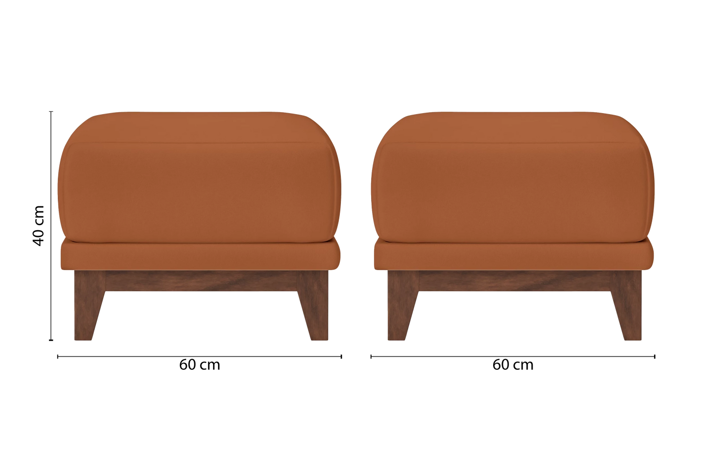 Lucca Ottoman Tan Brown Leather