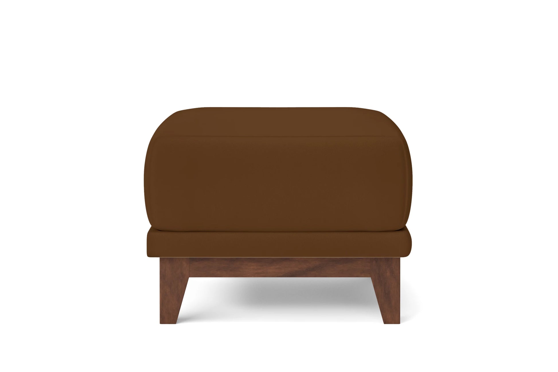 Lucca Ottoman Walnut Brown Leather