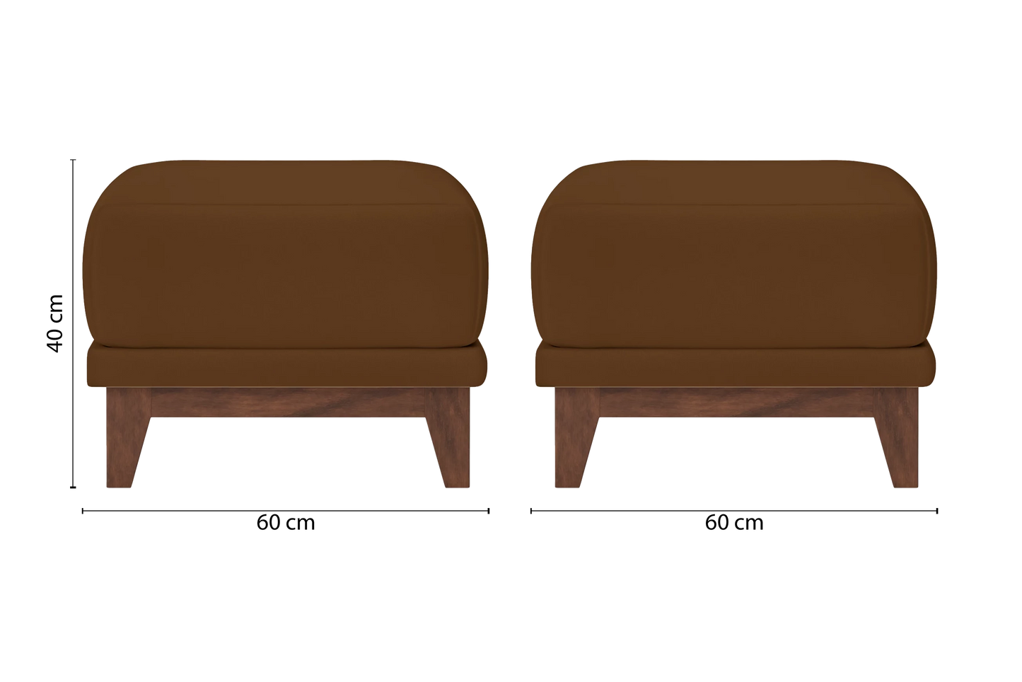 Lucca Ottoman Walnut Brown Leather