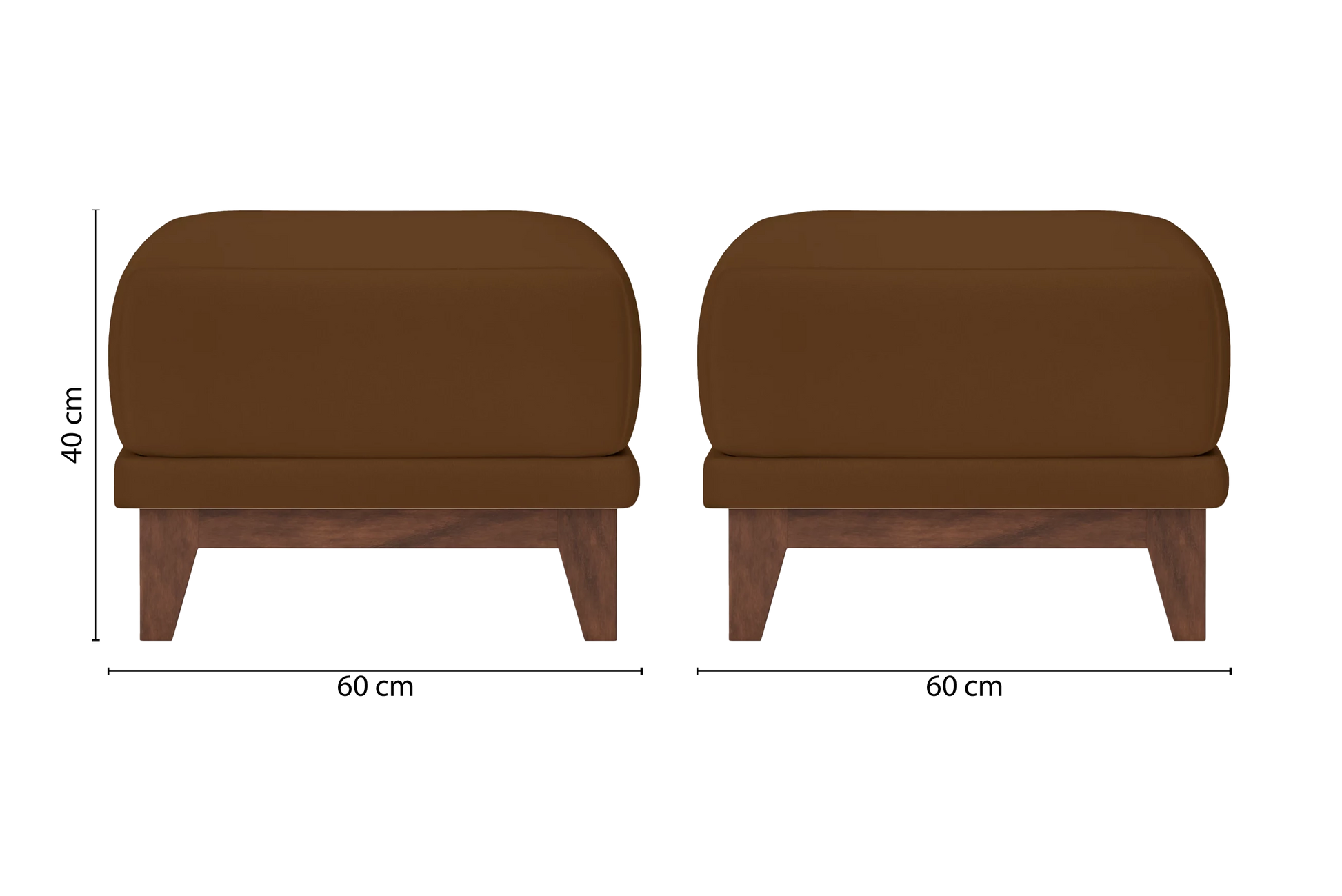 Lucca Ottoman Walnut Brown Leather