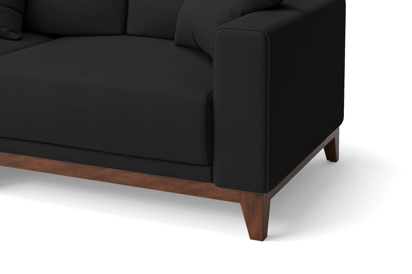 Lucca 2 Seater Sofa Black Leather