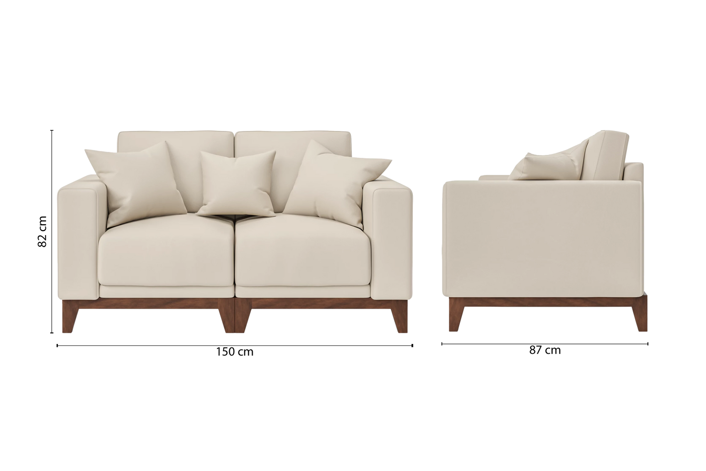 Lucca 2 Seater Sofa Cream Leather