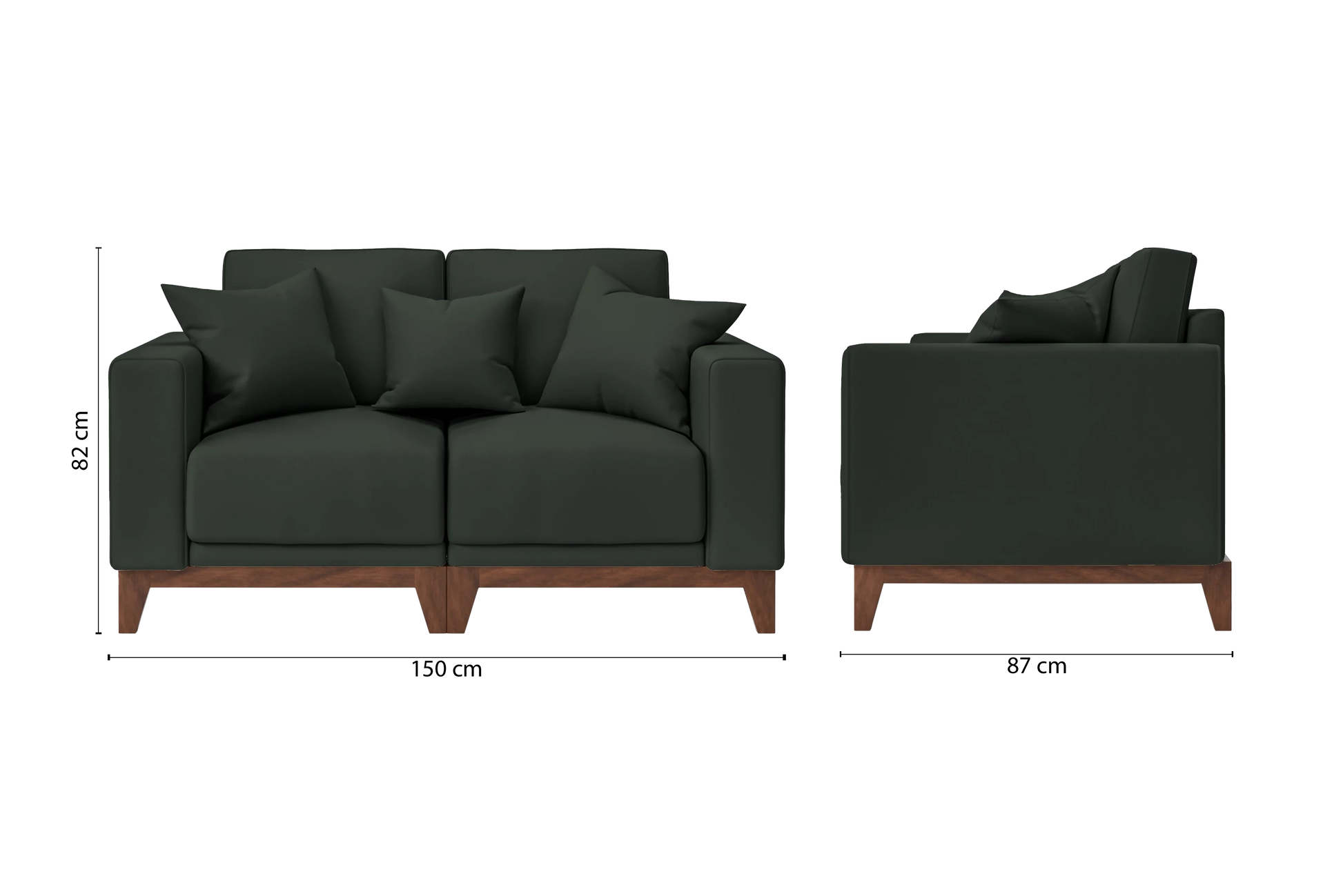 Lucca 2 Seater Sofa Green Leather