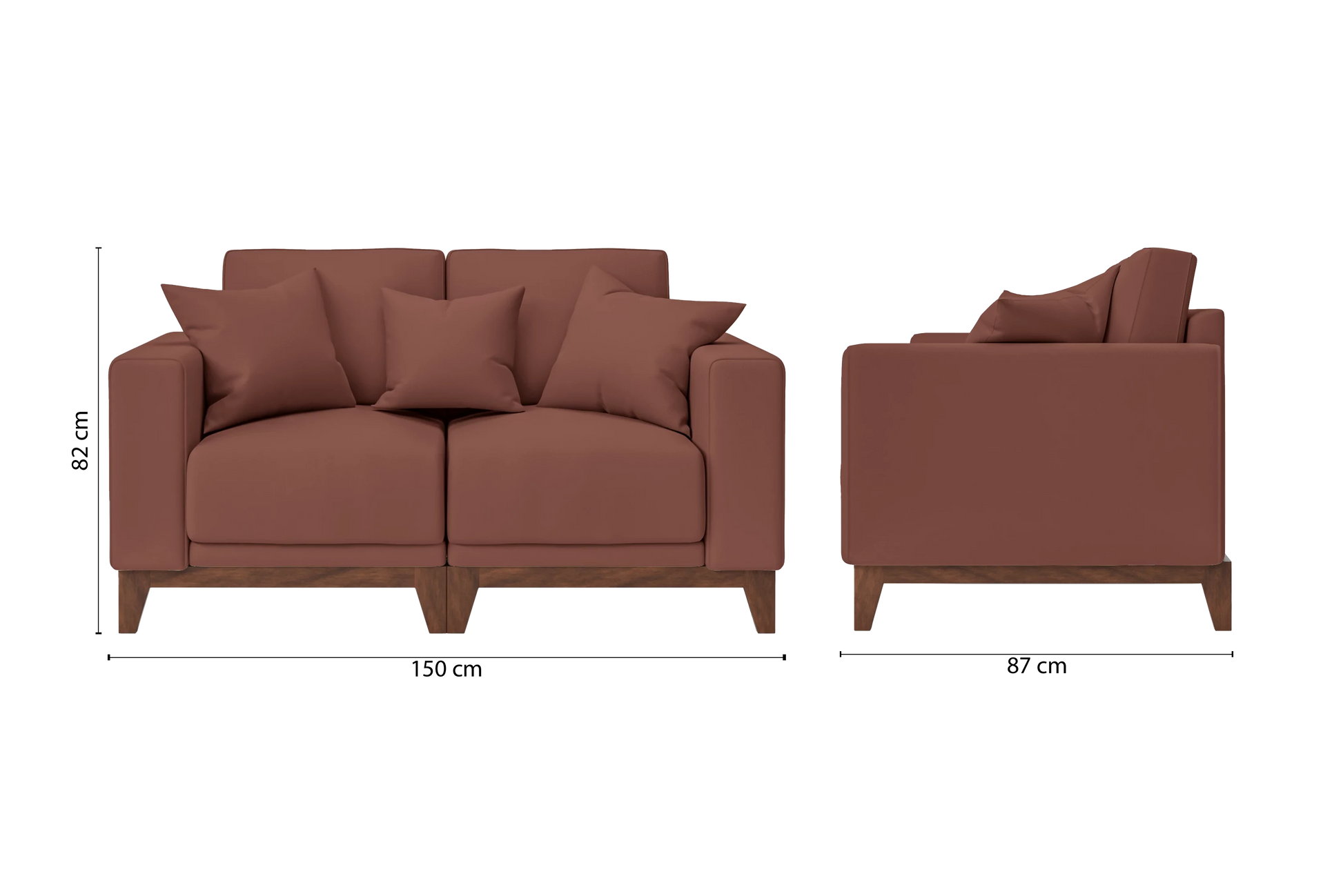 Lucca 2 Seater Sofa Mauve Leather