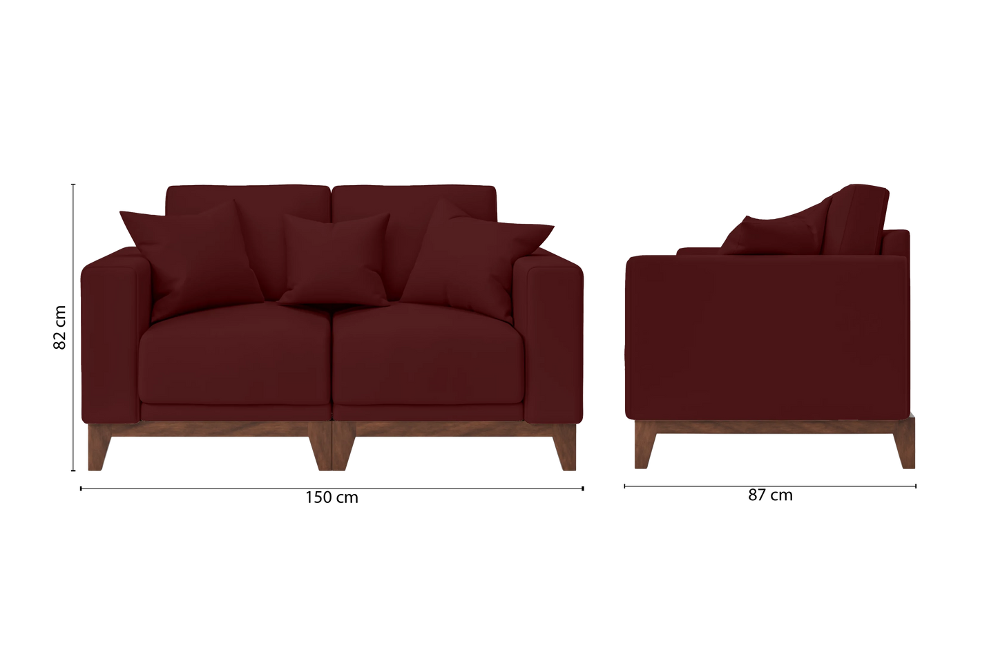 Lucca 2 Seater Sofa Red Leather