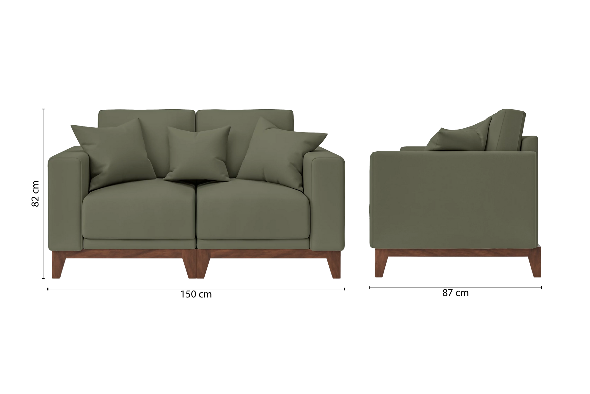 Lucca 2 Seater Sofa Sage Leather