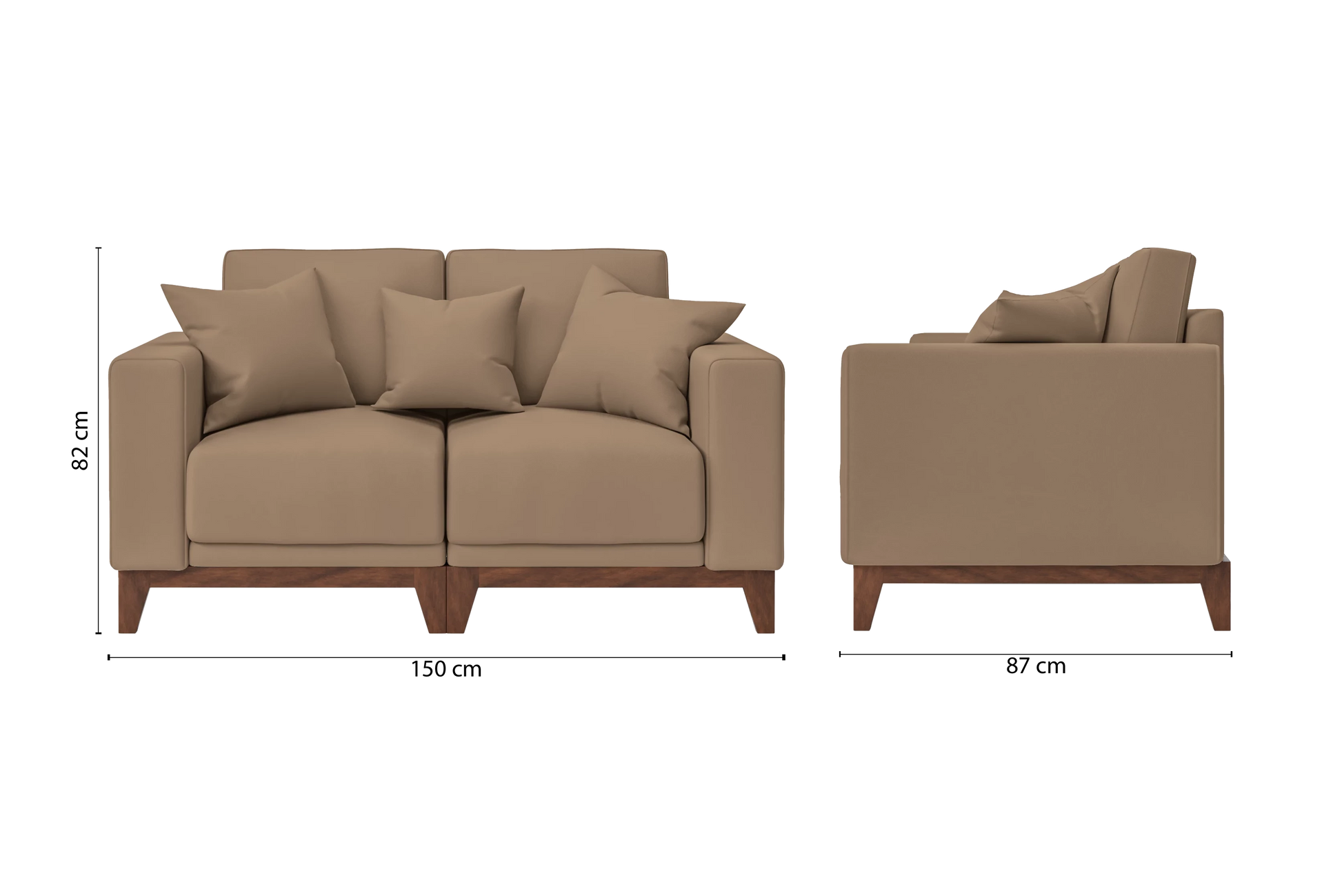 Lucca 2 Seater Sofa Stone Leather