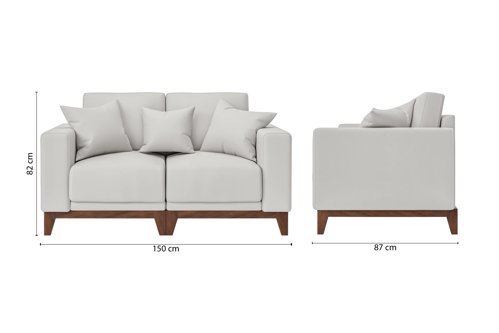 Lucca 2 Seater Sofa White Leather