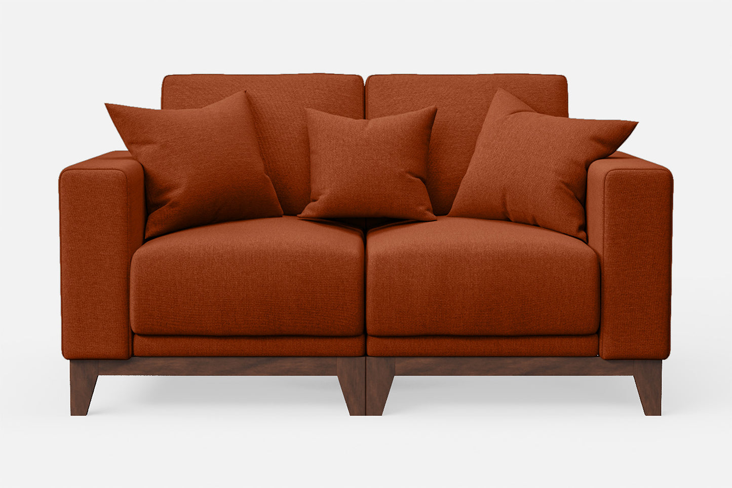 Lucca 2 Seater Sofa Orange Linen Fabric