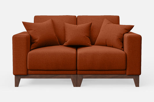 Lucca 2 Seater Sofa Orange Linen Fabric