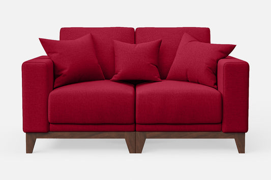 Lucca 2 Seater Sofa Red Linen Fabric