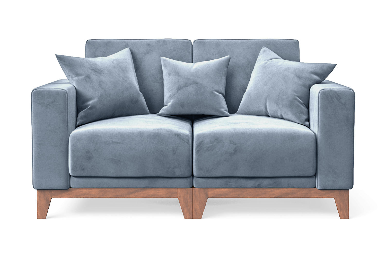 Lucca 2 Seater Sofa Baby Blue Velvet