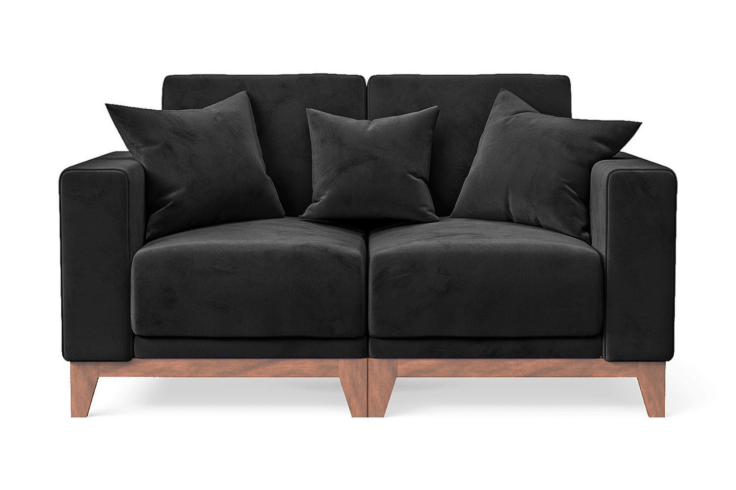 Lucca 2 Seater Sofa Black Velvet