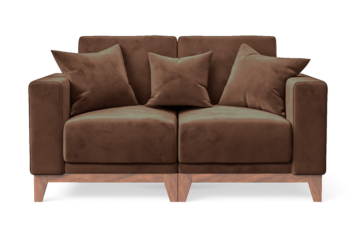 Lucca 2 Seater Sofa Coffee Brown Velvet