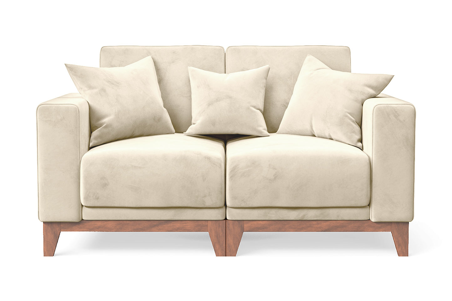 Lucca 2 Seater Sofa Cream Velvet