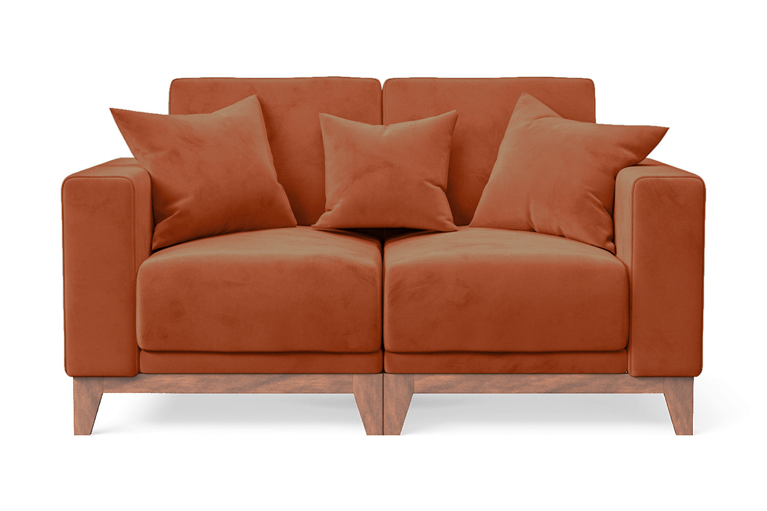 Lucca 2 Seater Sofa Orange Velvet