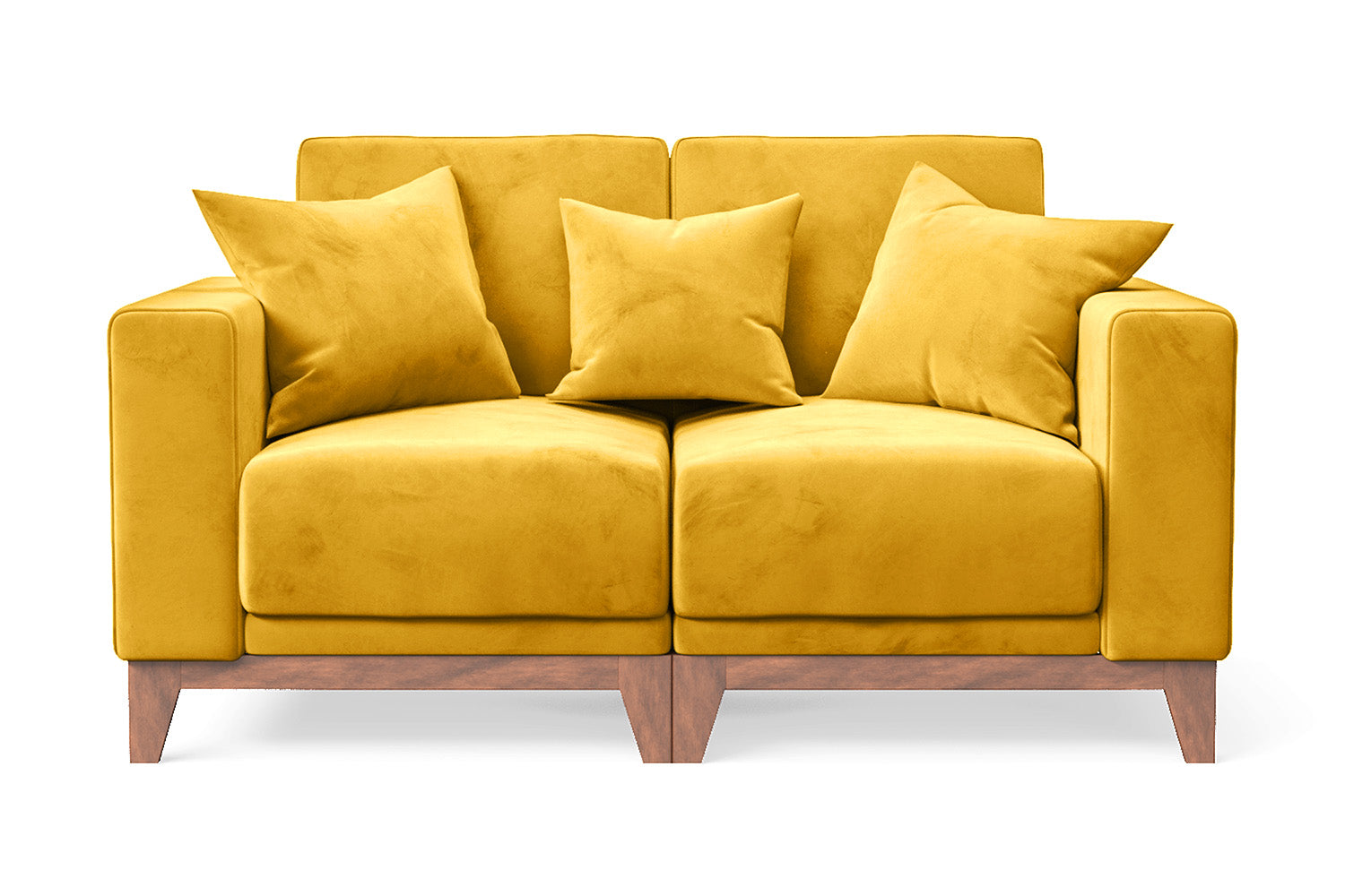 Lucca 2 Seater Sofa Yellow Velvet