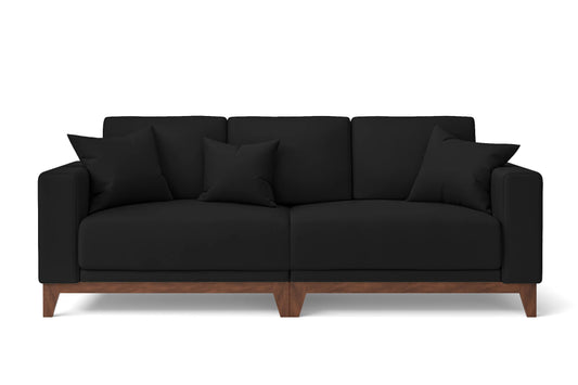 Lucca 3 Seater Sofa Black Leather