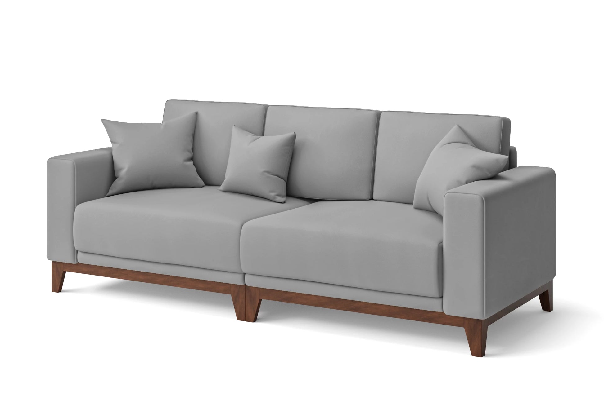 Lucca 3 Seater Sofa Grey Leather