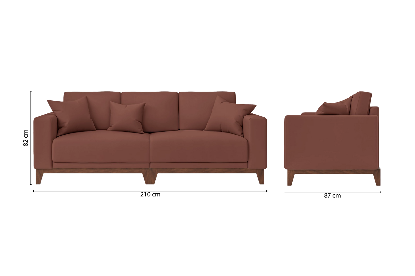 Lucca 3 Seater Sofa Mauve Leather