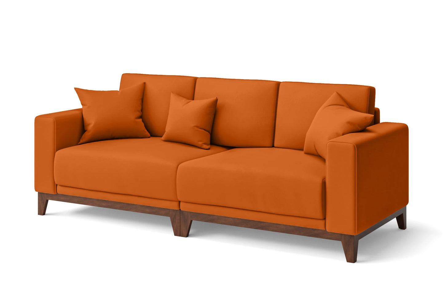 Lucca 3 Seater Sofa Orange Leather