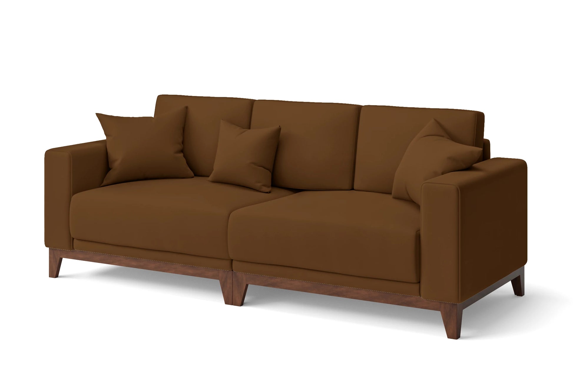 Lucca 3 Seater Sofa Walnut Brown Leather