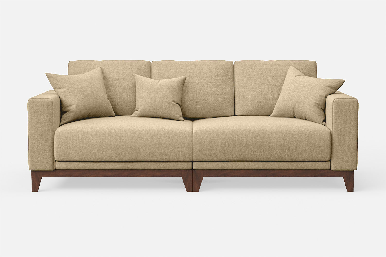 Lucca 3 Seater Sofa Beige Linen Fabric