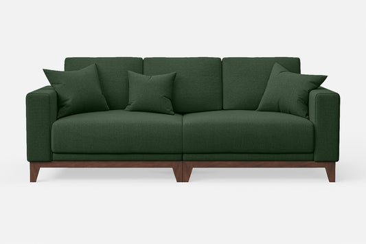 Lucca 3 Seater Sofa Forest Green Linen Fabric