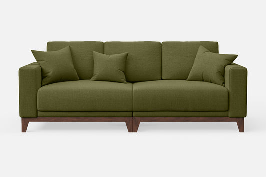 Lucca 3 Seater Sofa Olive Linen Fabric