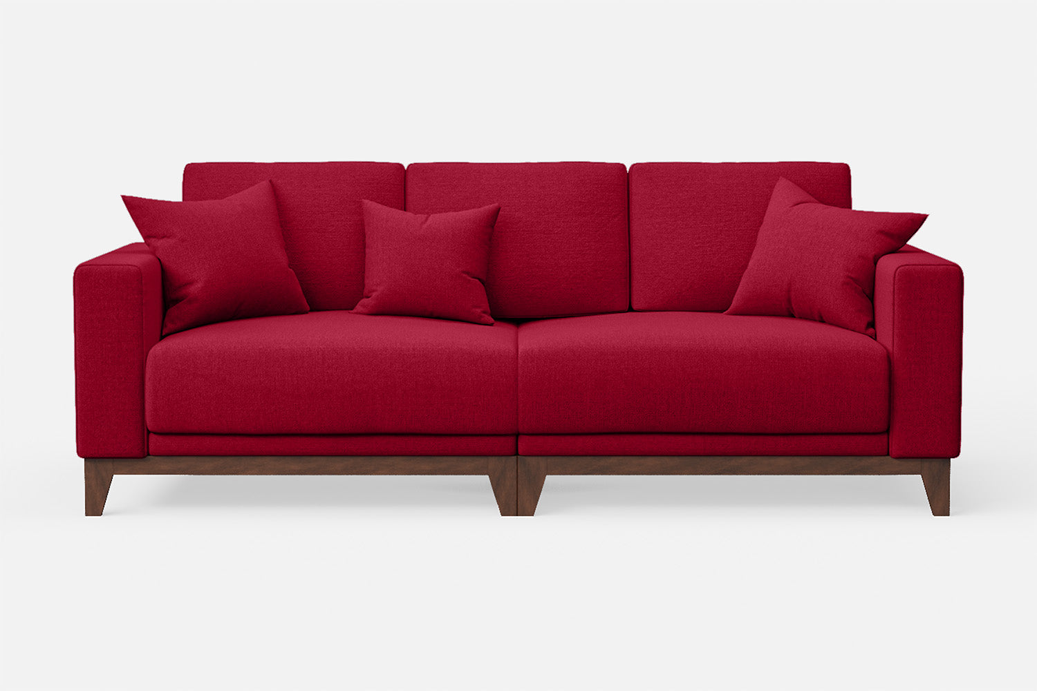 Lucca 3 Seater Sofa Red Linen Fabric