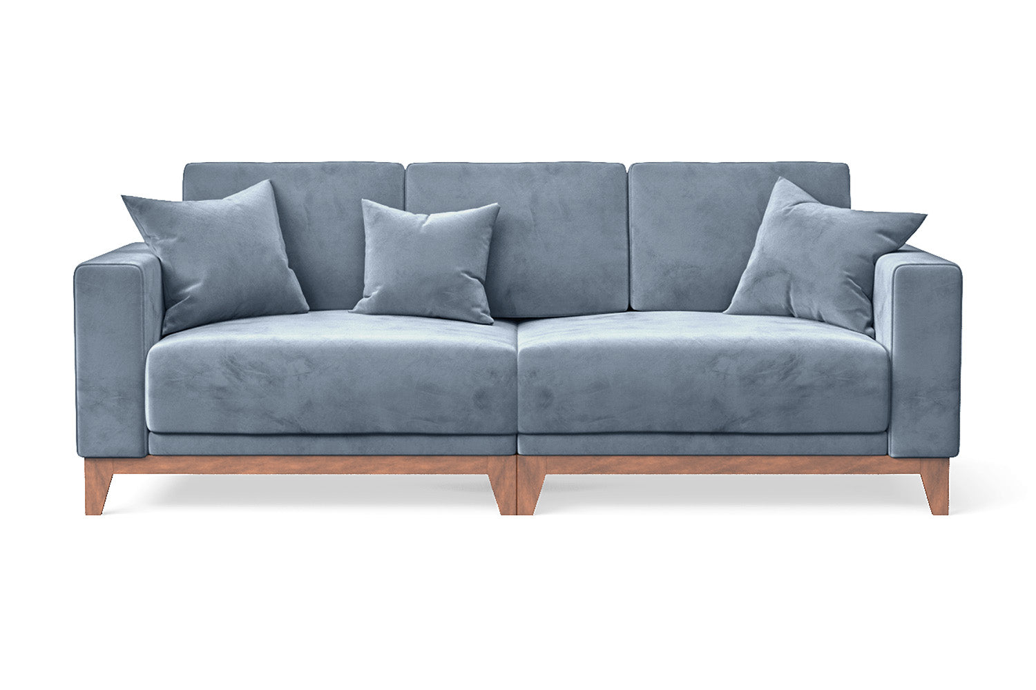 Lucca 3 Seater Sofa Baby Blue Velvet