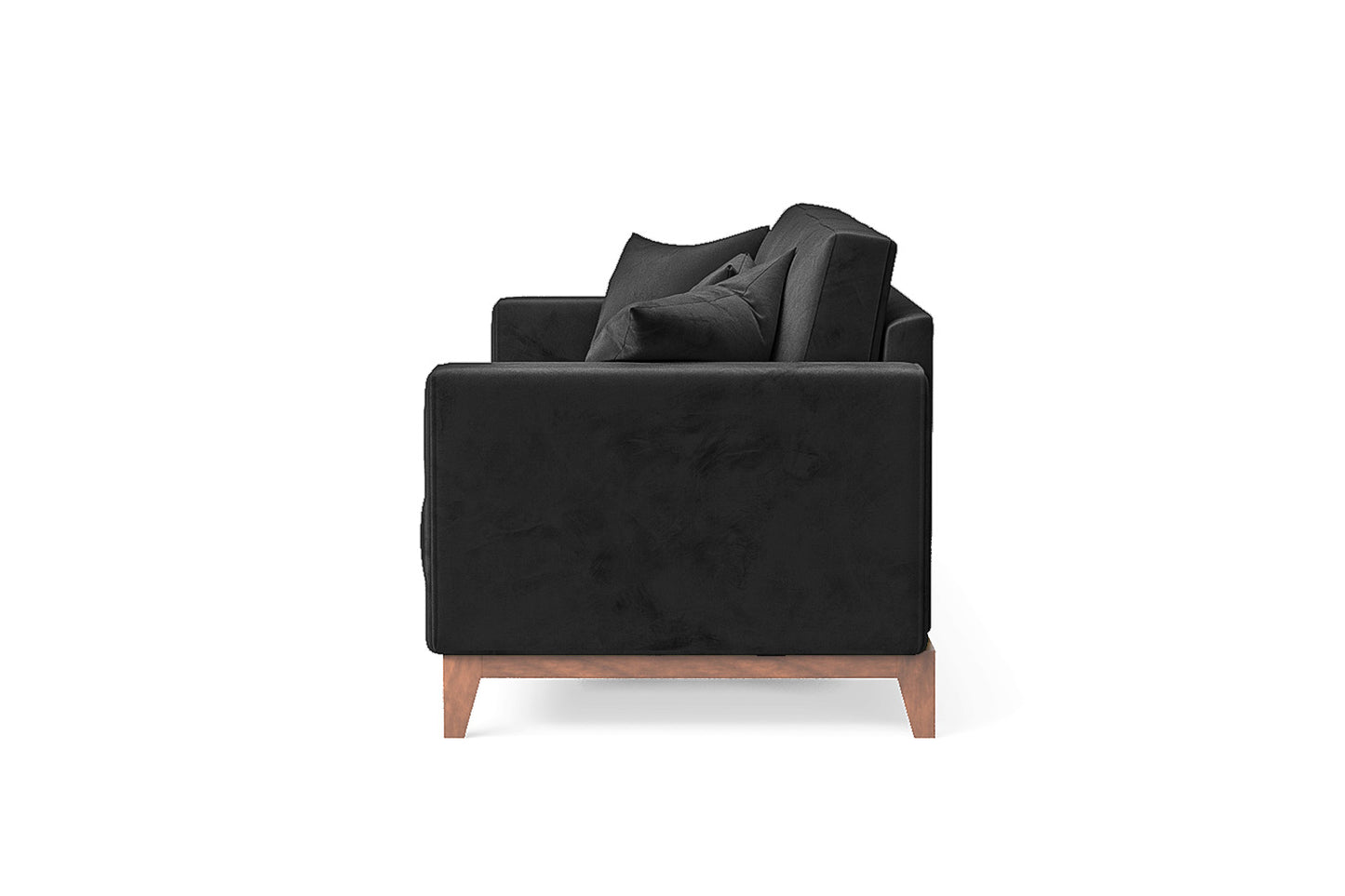 Lucca 3 Seater Sofa Black Velvet