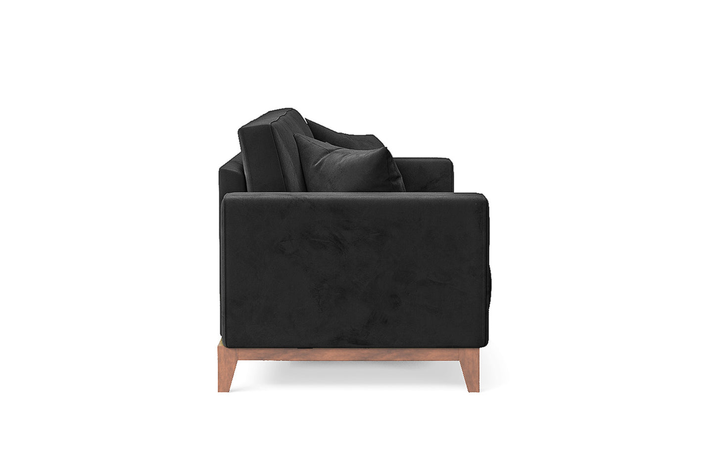 Lucca 3 Seater Sofa Black Velvet