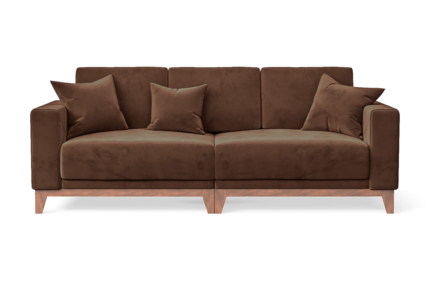 Lucca 3 Seater Sofa Coffee Brown Velvet