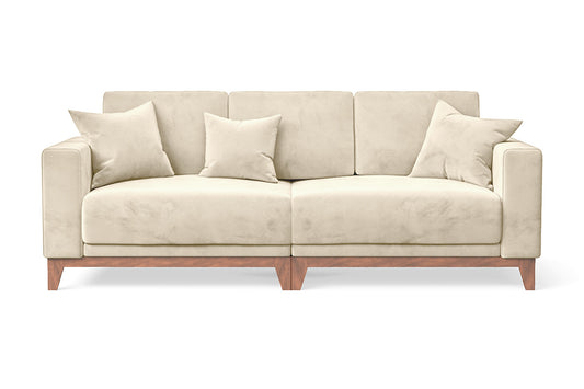 Lucca 3 Seater Sofa Cream Velvet