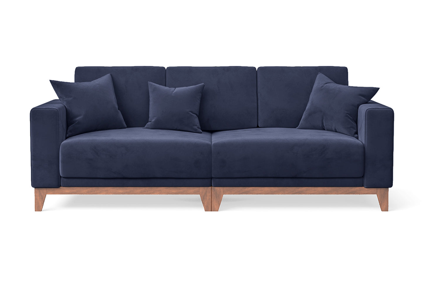 Lucca 3 Seater Sofa Dark Blue Velvet