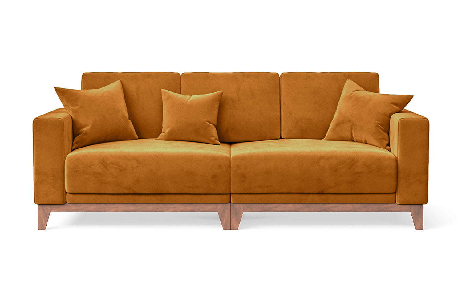 Lucca 3 Seater Sofa Gold Velvet