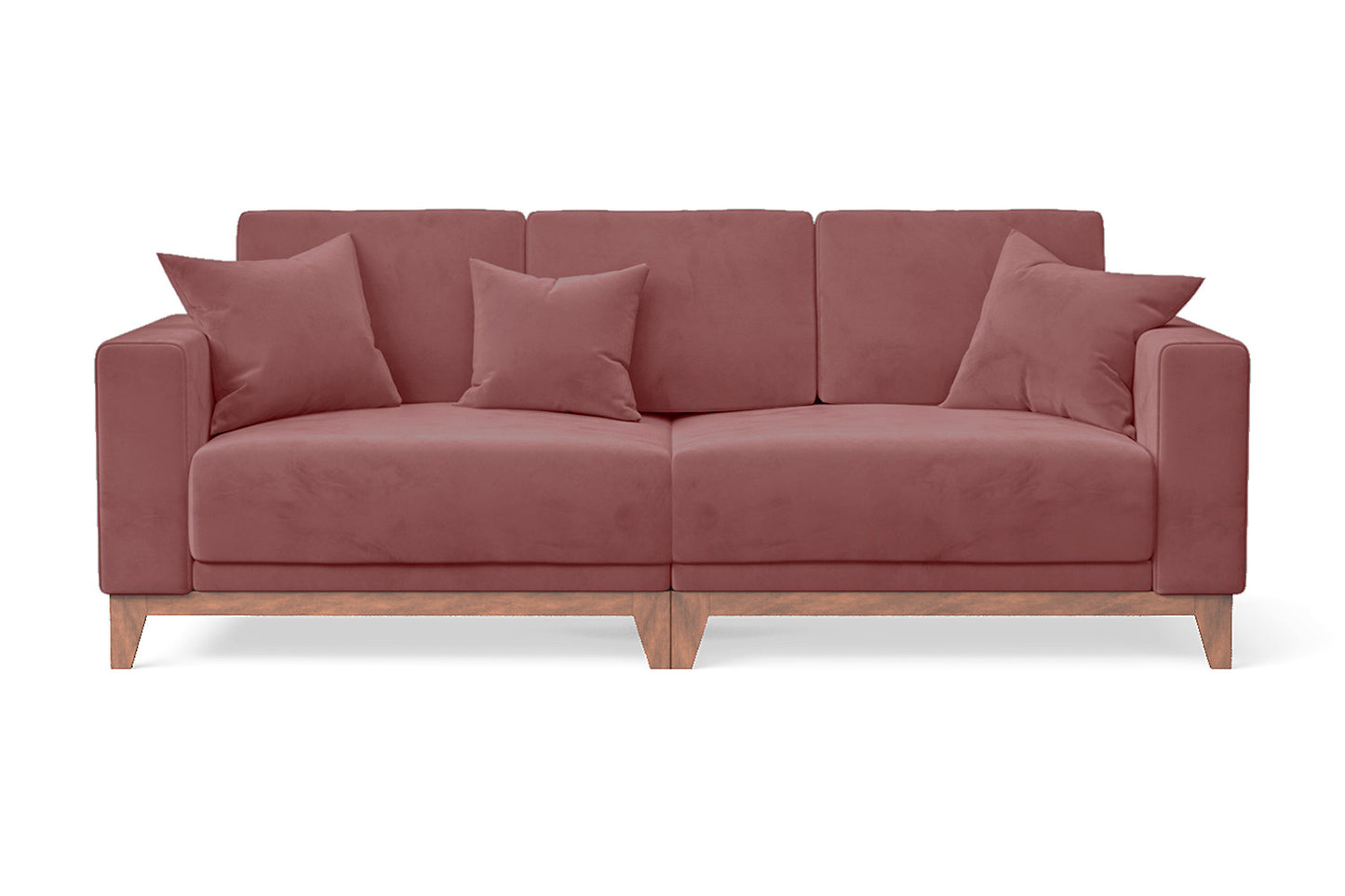 Lucca 3 Seater Sofa Pink Velvet