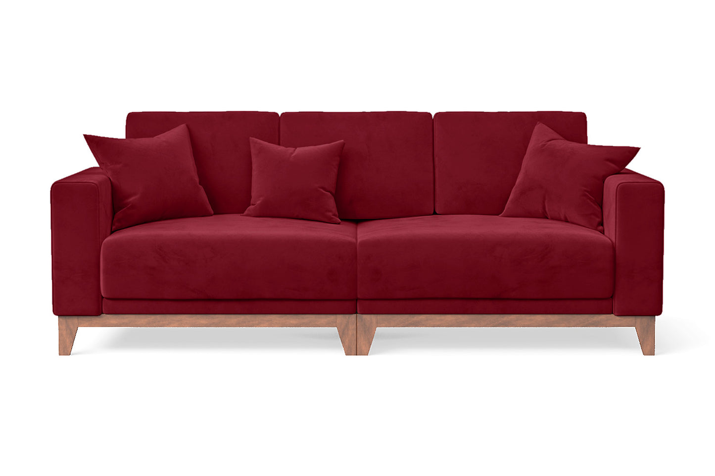 Lucca 3 Seater Sofa Red Velvet