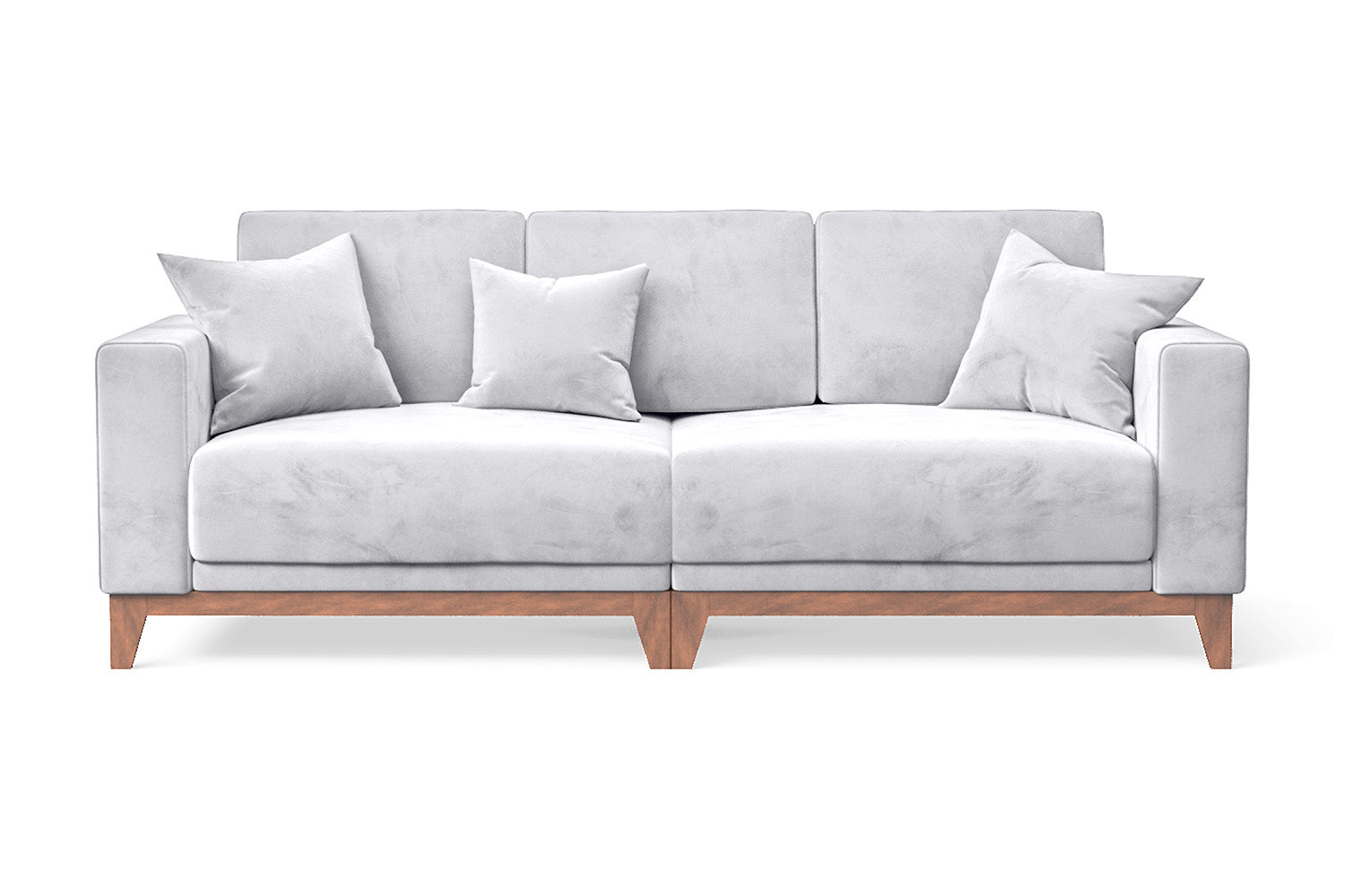 Lucca 3 Seater Sofa Silver Velvet