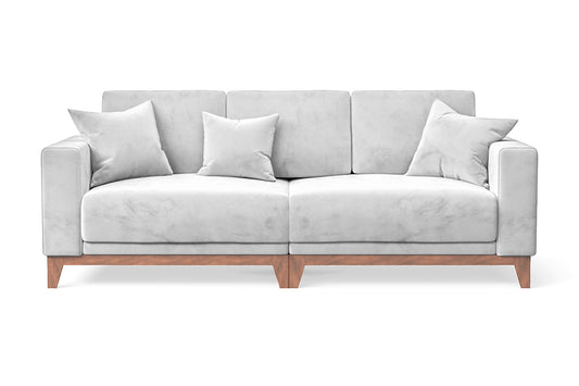 Lucca 3 Seater Sofa White Velvet