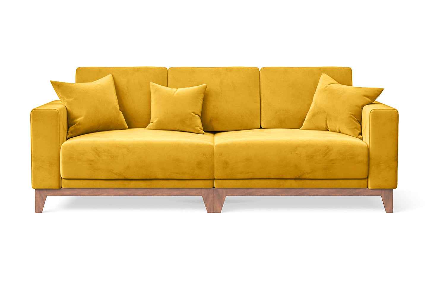 Lucca 3 Seater Sofa Yellow Velvet