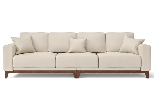 Lucca 4 Seater Sofa Cream Leather