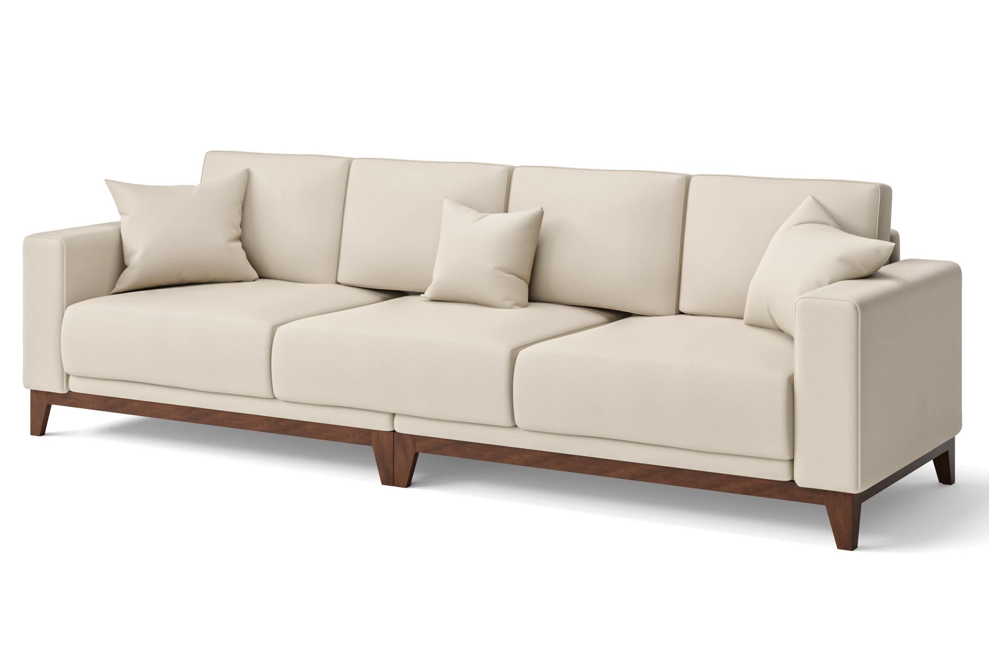 Lucca 4 Seater Sofa Cream Leather