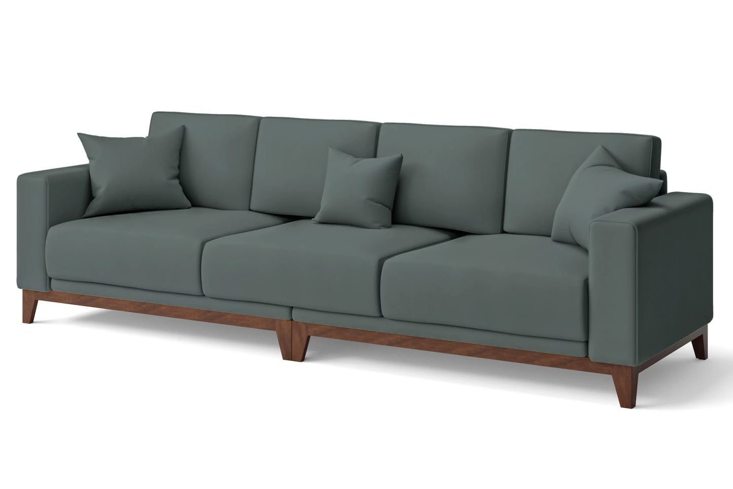 Lucca 4 Seater Sofa Dusky Turquoise Leather