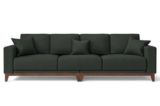 Lucca 4 Seater Sofa Green Leather