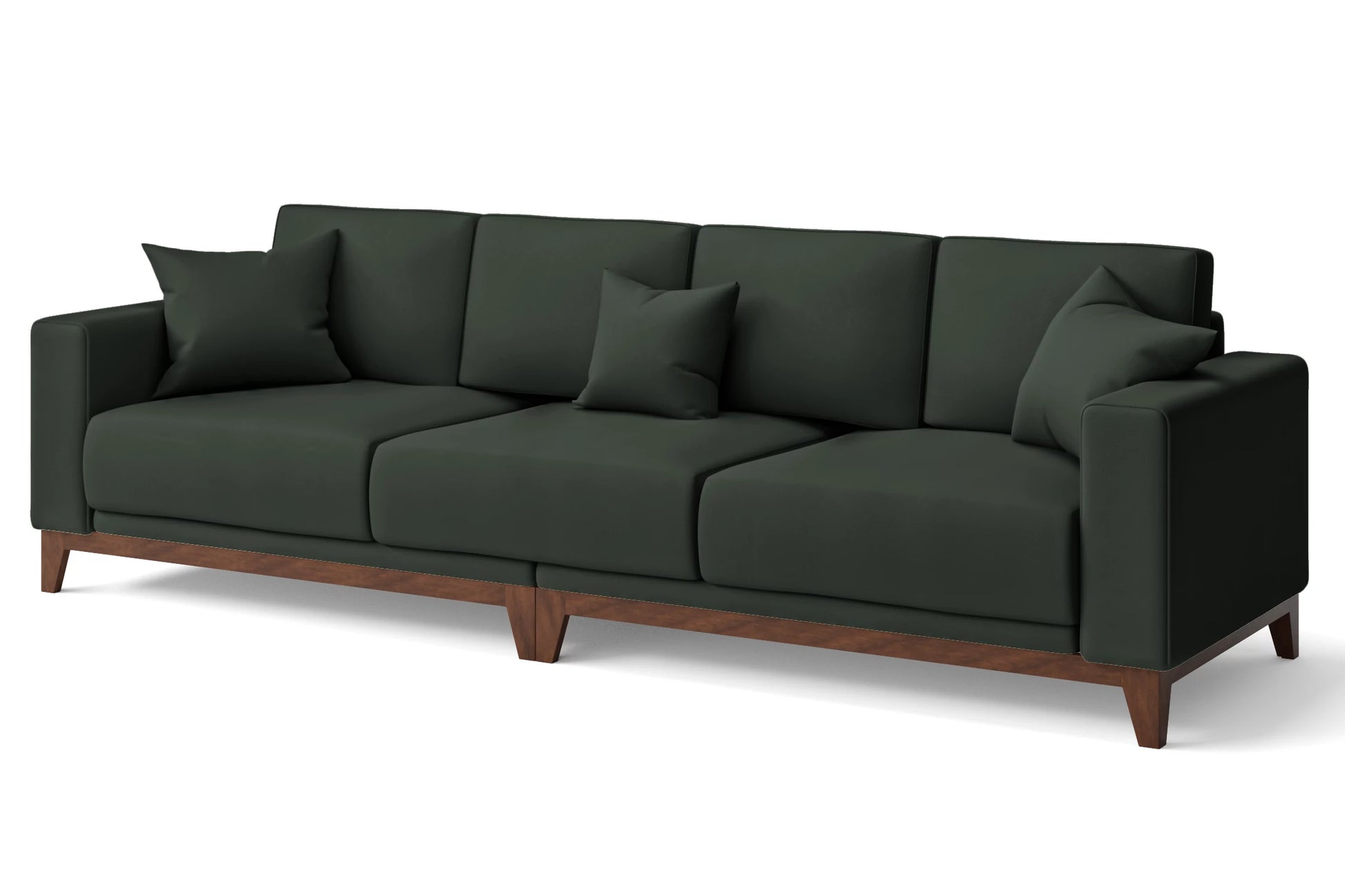 Lucca 4 Seater Sofa Green Leather