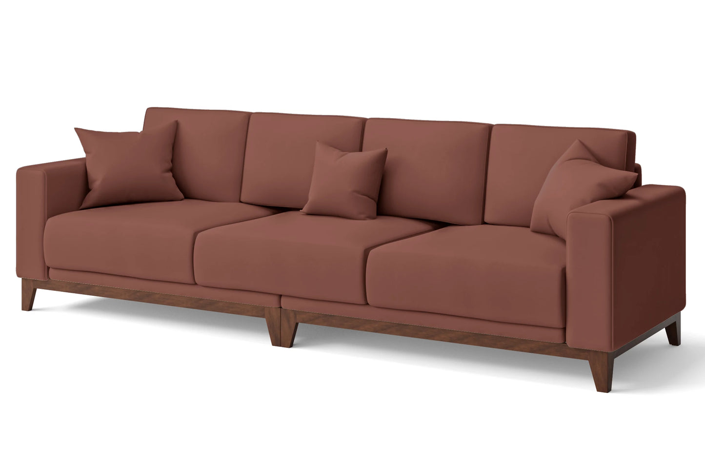 Lucca 4 Seater Sofa Mauve Leather