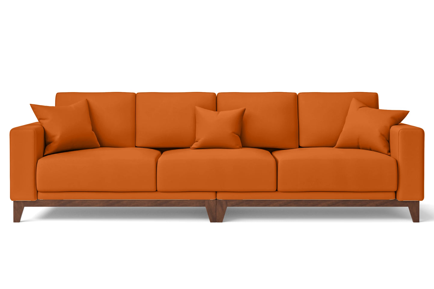 Lucca 4 Seater Sofa Orange Leather