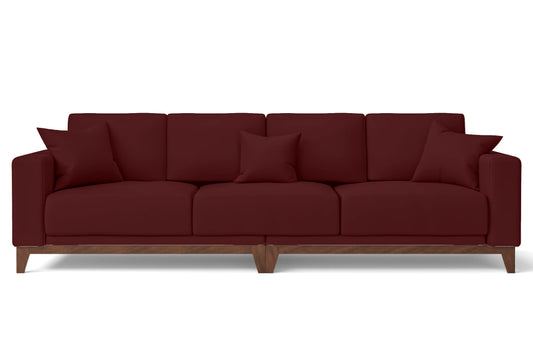 Lucca 4 Seater Sofa Red Leather